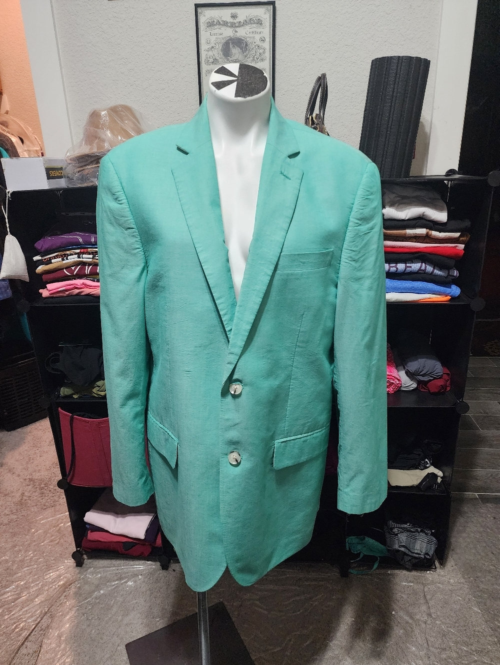 Alan Flusser Mint Green Linen Sport Coat
